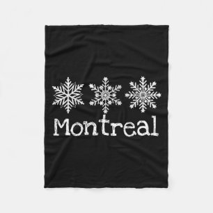 Montreal canada snowflakes snow winter skiing skie fleece blanket