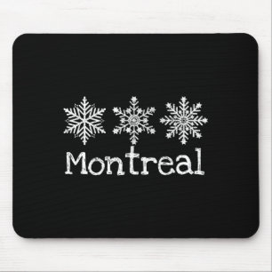 Montreal canada snowflakes snow winter skiing skie mouse mat