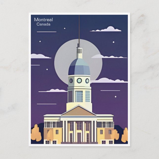 Montreal Canada vintage tourism illustration city Postcard (Front)