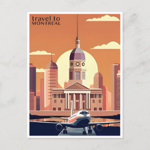 Montreal Canada vintage tourism illustration city Postcard