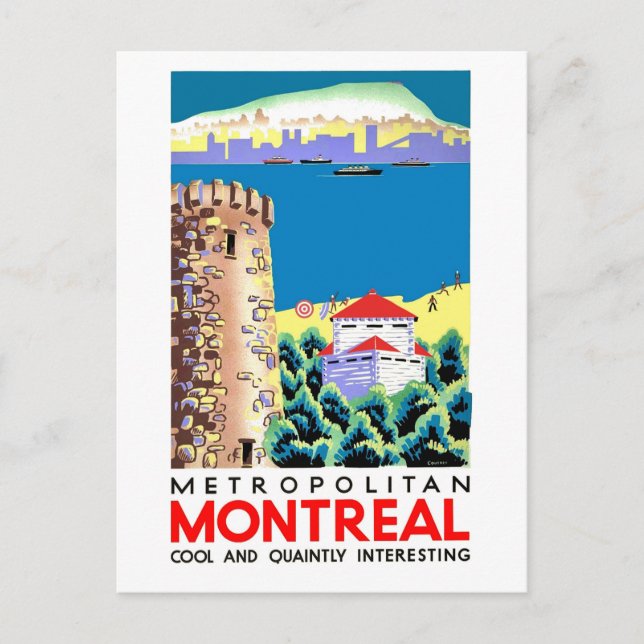 Montreal, Canda, vintage travel Postcard (Front)
