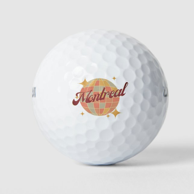 Montreal City Canada Retro golfing resort  Golf Balls (Front)