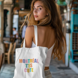 Montreal city typography modern colourful  tote bag