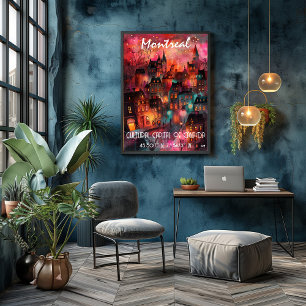 Montreal Contemporary Art in Vibrant Colors Poster