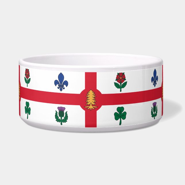 Montreal Flag on Pet Bowl (Front)