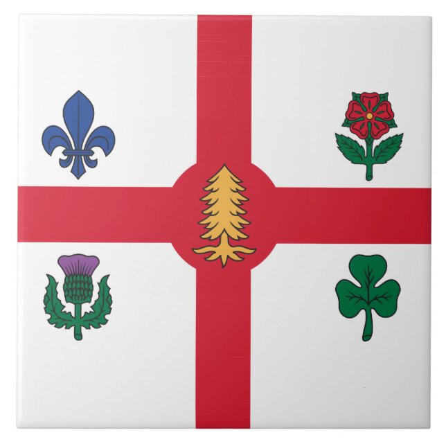 Montreal Flag on Tile (Front)