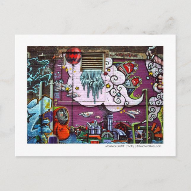 Montréal Graffiti Photo Postcard by Brad Hines (Front)