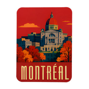 ️ MONTRÉAL — Historic Architecture in Autumn Retro Magnet