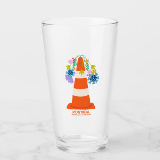 Montréal humoristique cônes oranges ville cadeau glass