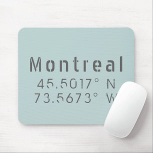 Montreal Latitude Longitude Mouse Mat
