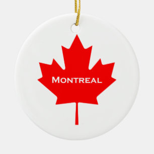 Montreal Maple Leaf Ceramic Tree Decoration
