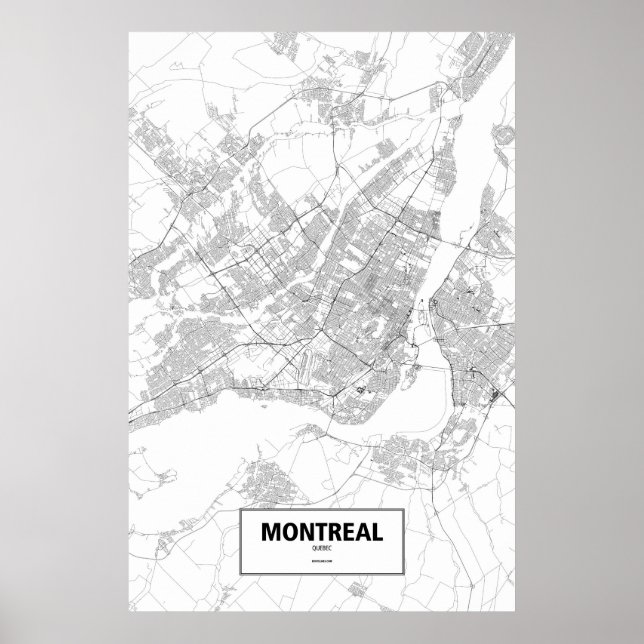 Montreal, Quebec (black on white) Poster (Front)