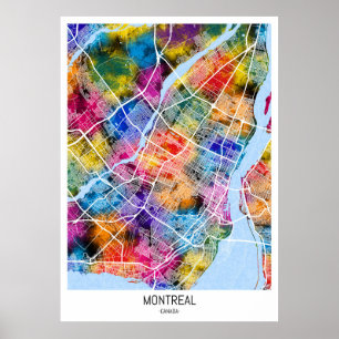 Montreal Quebec Canada City Map Poster
