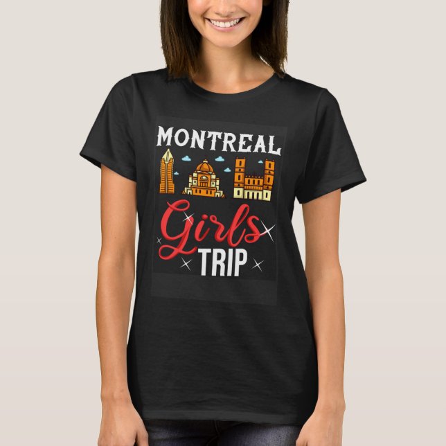 Montreal Quebec Canada City Trip Skyline Map Trave T-Shirt (Front)