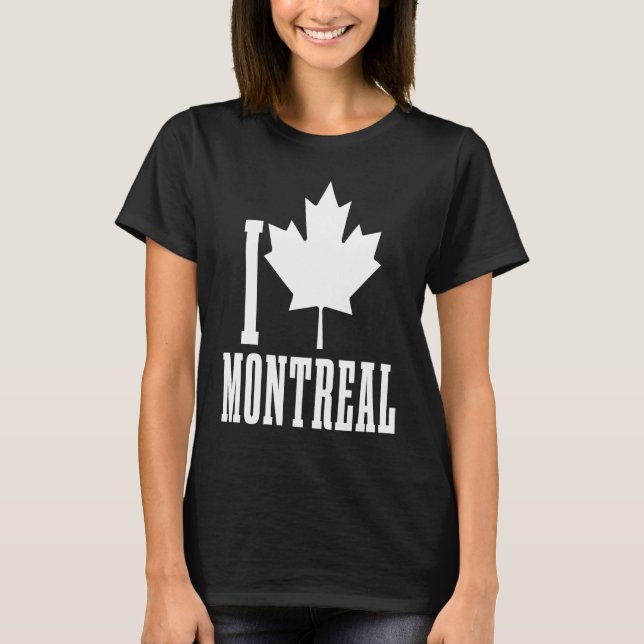 Montreal Quebec Canada Maple Leaf Red Canadian Fla T-Shirt (Front)