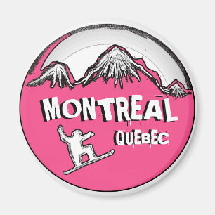 Montreal Quebec Canada pink snowboarder magnet