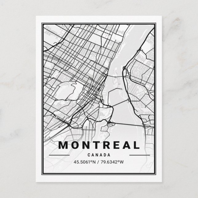 Montreal Quebec Canada Travel City Map Postcard (Front)