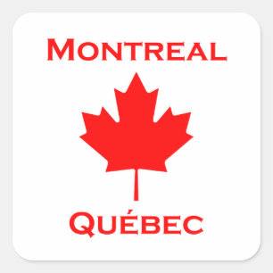 Montreal Quebec Maple Leaf Square Sticker