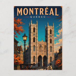 ⛪ Montreal Quebec Travel Retro 🇨🇦 Postcard
