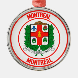 Montreal Round Emblem Metal Tree Decoration