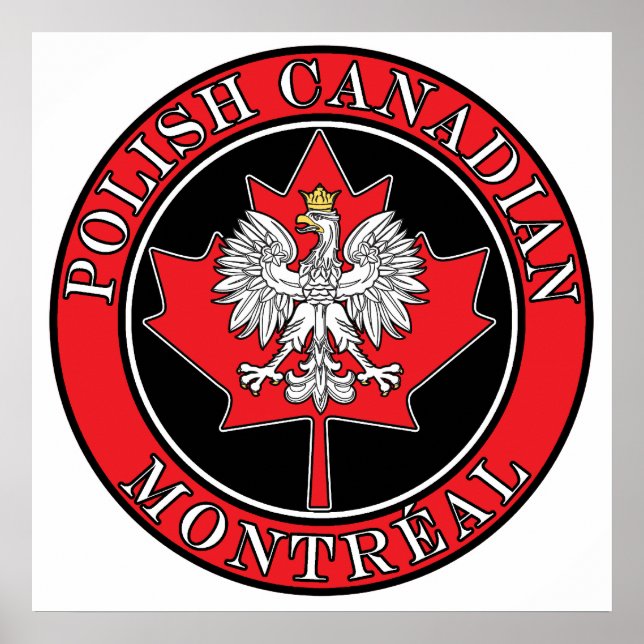 Montreal Round Polish Canadian Leaf Poster (Front)