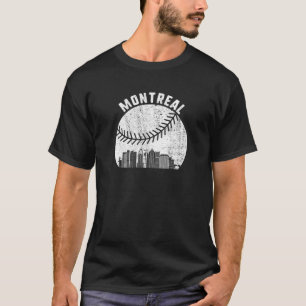 Montreal Skyline Baseball Fan Vintage Canada Baseb T-Shirt