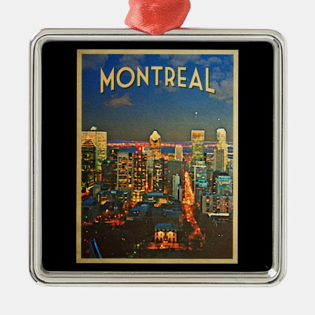 Montreal Skyline Metal Tree Decoration (Front)
