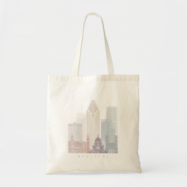 MONTREAL SKYLINE POSTER PASTEL TOTE BAG (Front)
