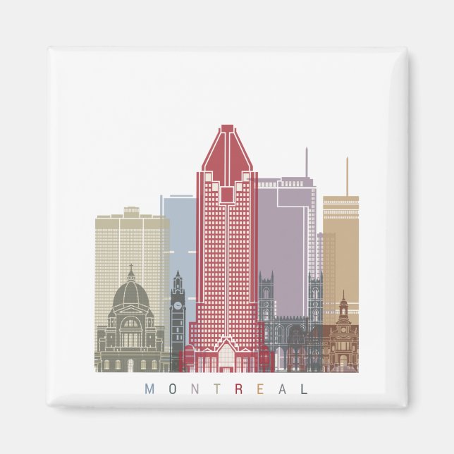 Montreal V2 skyline poster Magnet (Front)