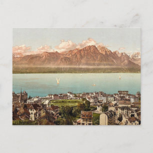 Montreux, Savoy Mountains, Geneva Lake, Switzerlan Postcard