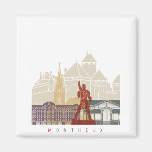 Montreux skyline poster magnet