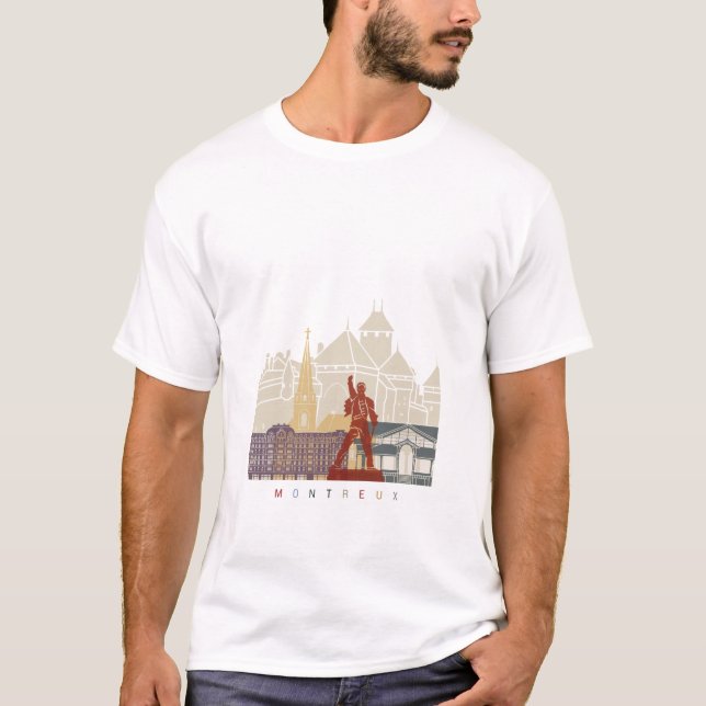 Montreux skyline poster T-Shirt (Front)