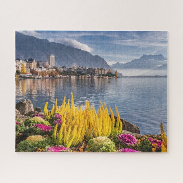 Montreux, Switzerland, Beautiful Lake Geneva View Jigsaw Puzzle (Horizontal)