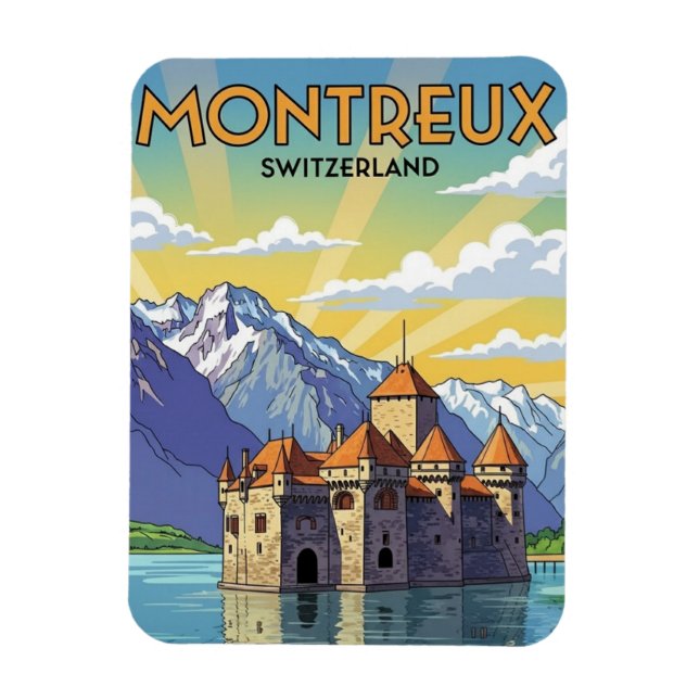 Montreux Switzerland Chateau de Chillon Magnet (Vertical)