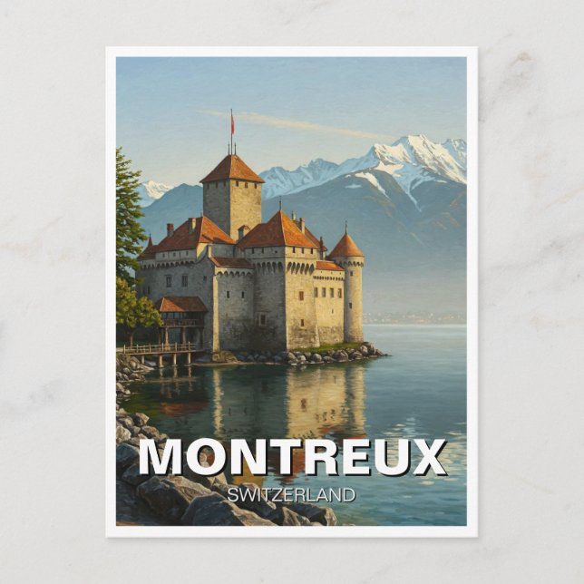 Montreux Switzerland Chateau de Chillon Postcard (Front)