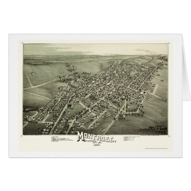 Montrose, PA Panoramic Map - 1890 (Front Horizontal)