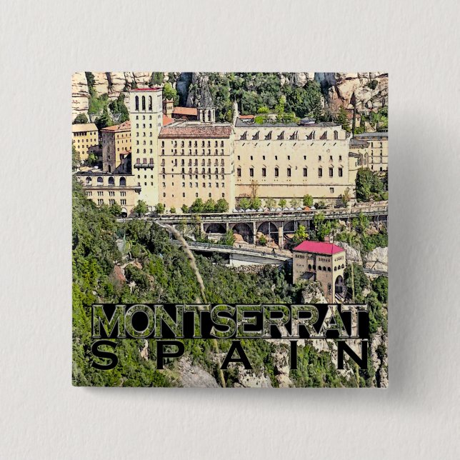 Montserrat 15 Cm Square Badge (Front)