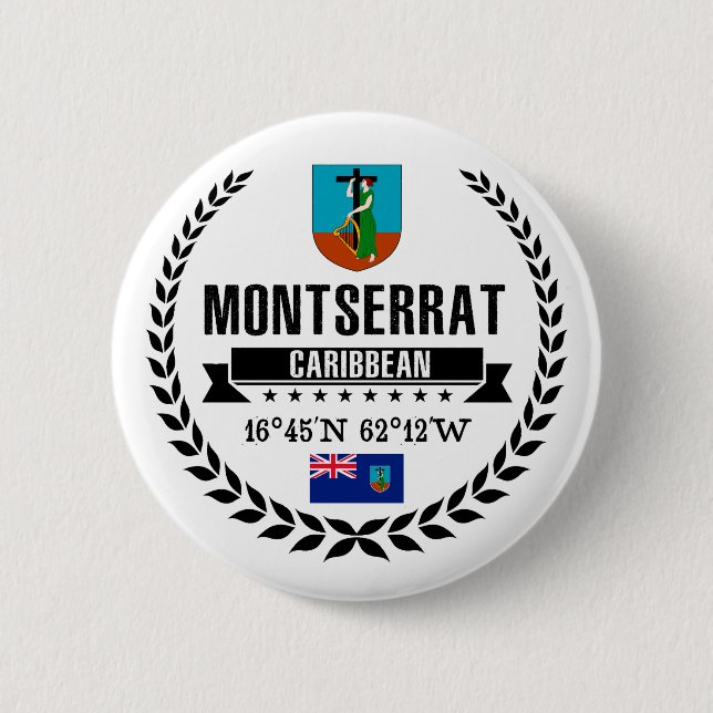 Montserrat 6 Cm Round Badge (Front)