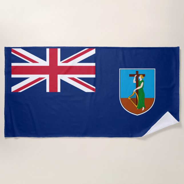 Montserrat Flag Beach Towel (Front)