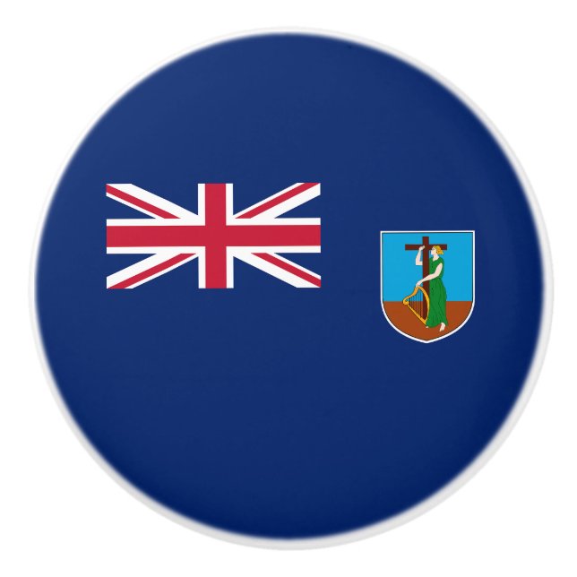 Montserrat Flag Ceramic Knob (Front)