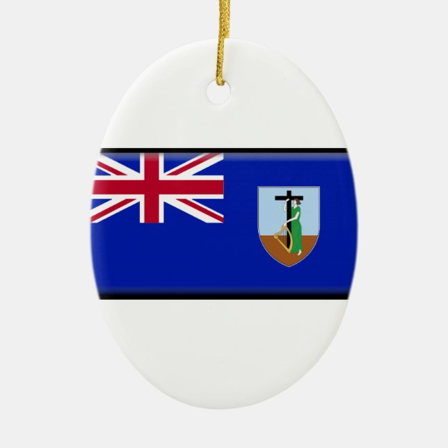 Montserrat Flag Ceramic Tree Decoration (Front)