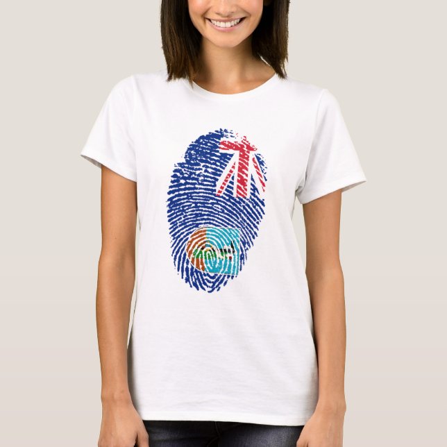 Montserrat Flag Fingerprint T-Shirt (Front)