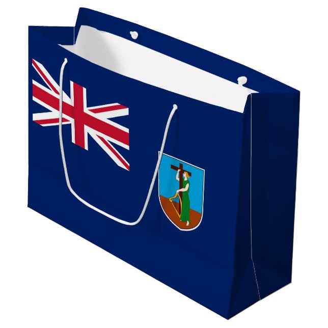 Montserrat Flag Large Gift Bag (Front Angled)