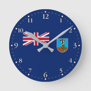 Montserrat Flag Round Clock
