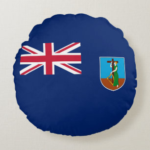 Montserrat Flag Round Cushion