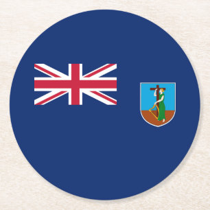 Montserrat Flag Round Paper Coaster