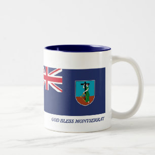 MONTSERRAT FLAG Scripture Customised White Two-Tone Coffee Mug