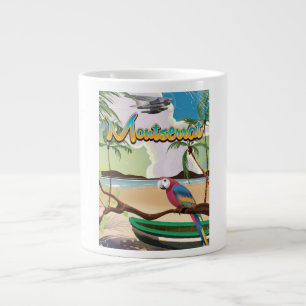 Montserrat island retro travel poster large coffee mug