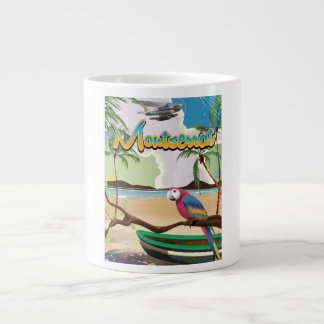 Montserrat island retro travel poster large coffee mug