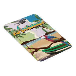 Montserrat island retro travel poster magnet